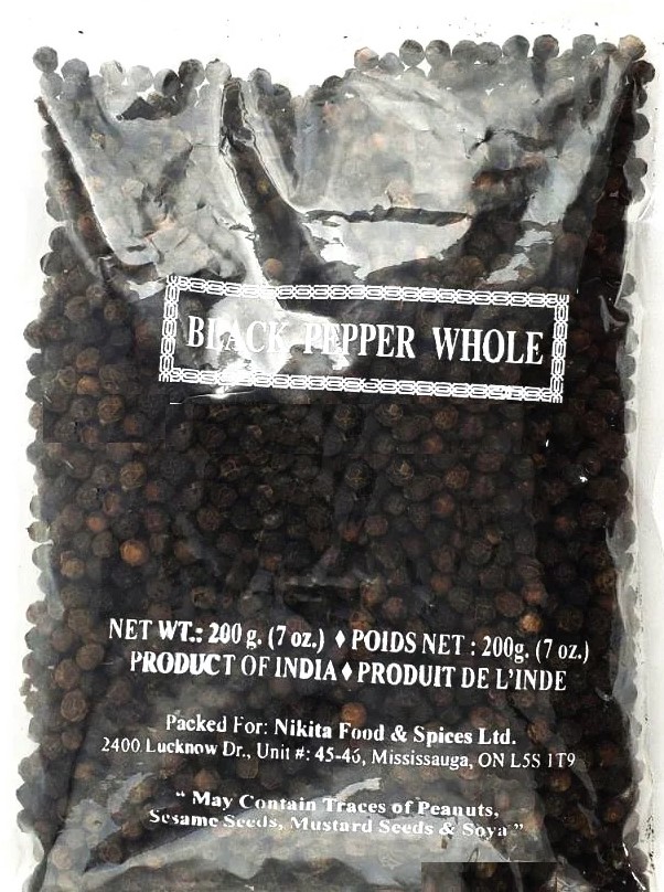 Nikita Black Pepper Whole 200g