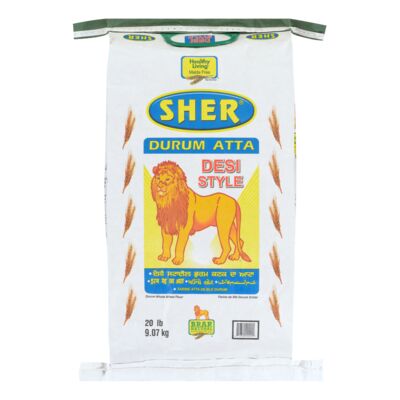 Sher Duram Desi Style Atta 20lb