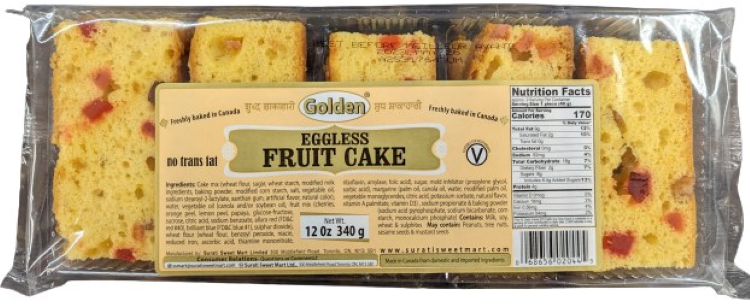 Golden Eggless Fruit Cake 340g